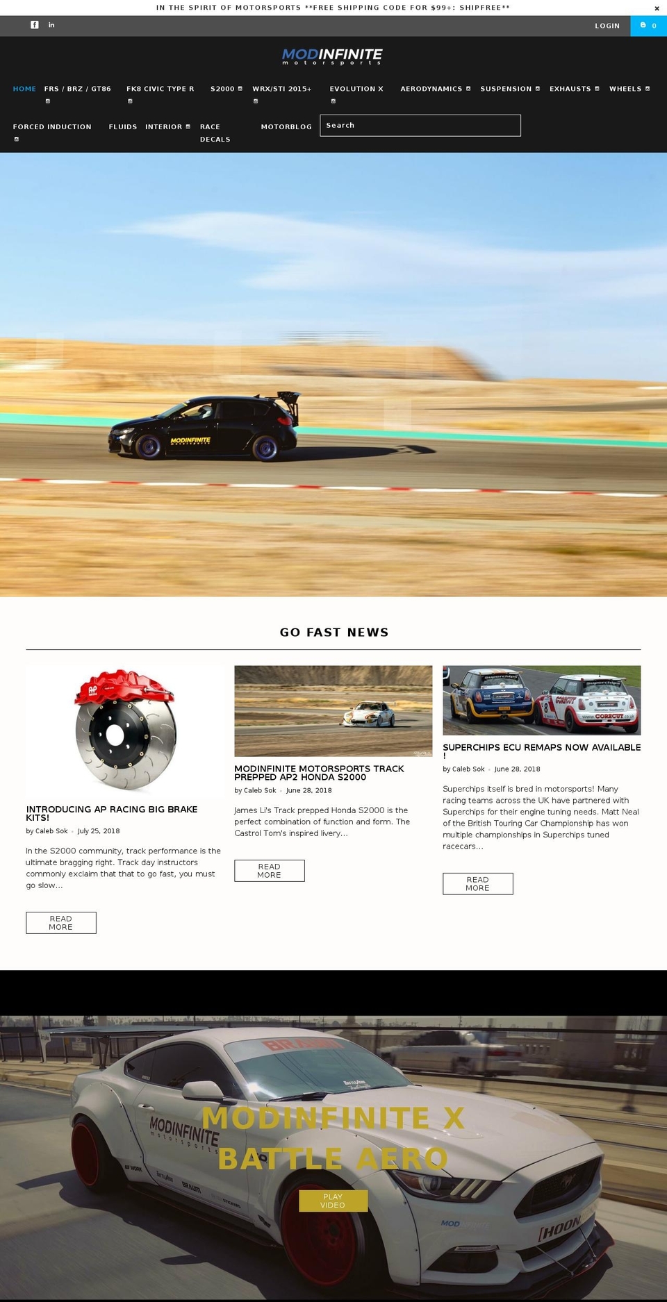 modinfinitemotorsports.com — Shopify storefront screenshot