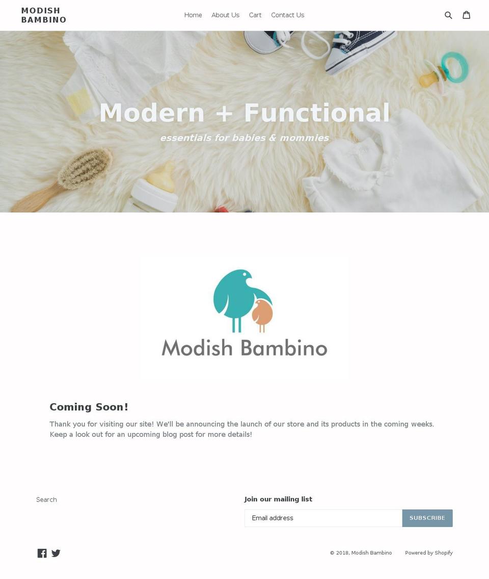 modishbambino.com — Shopify storefront screenshot