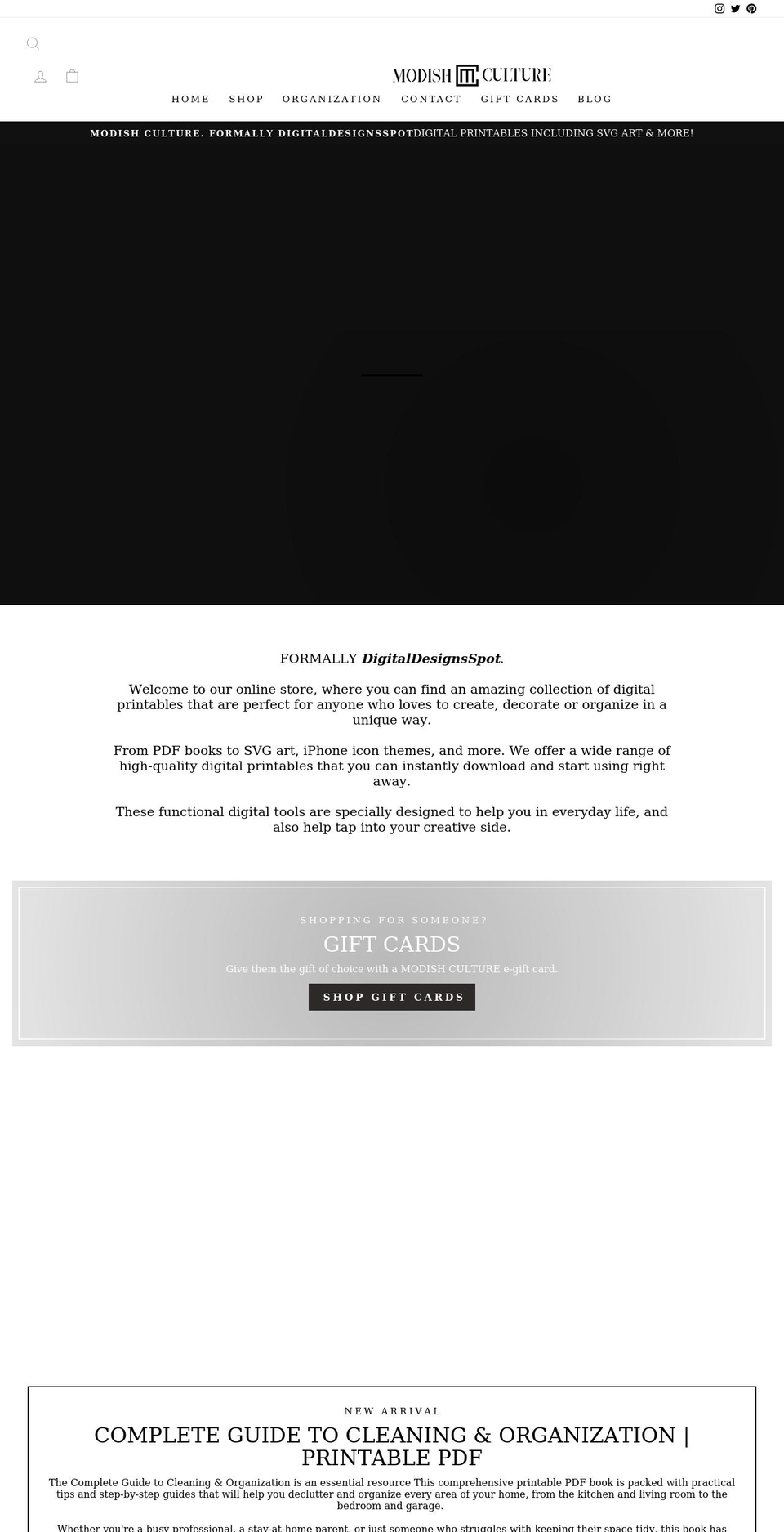 modishculture.com shopify website screenshot