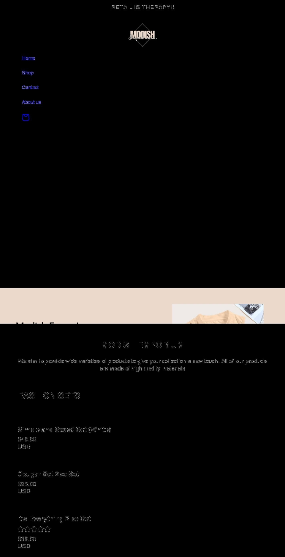 modishemporium.com shopify website screenshot