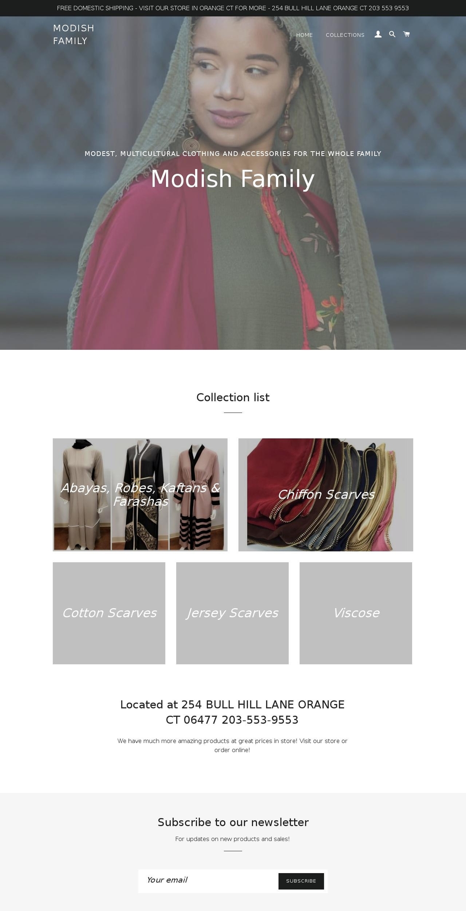 modishfamily.com — Shopify storefront screenshot
