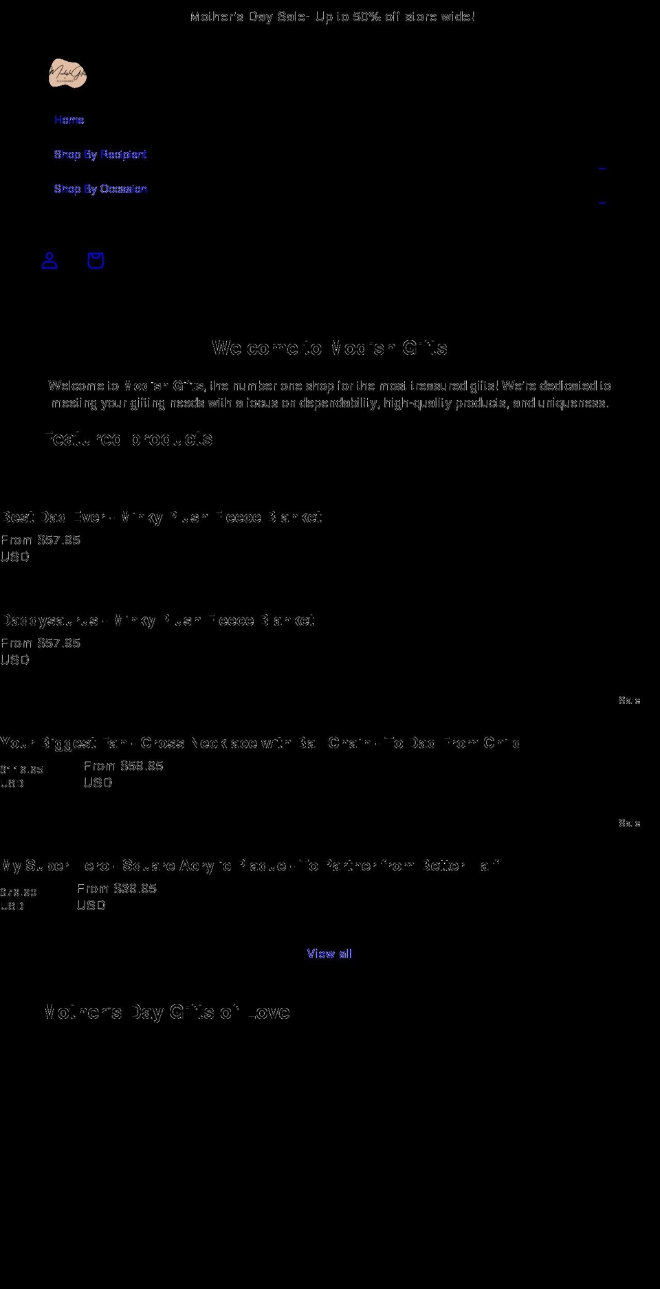 modishgifts.com shopify website screenshot