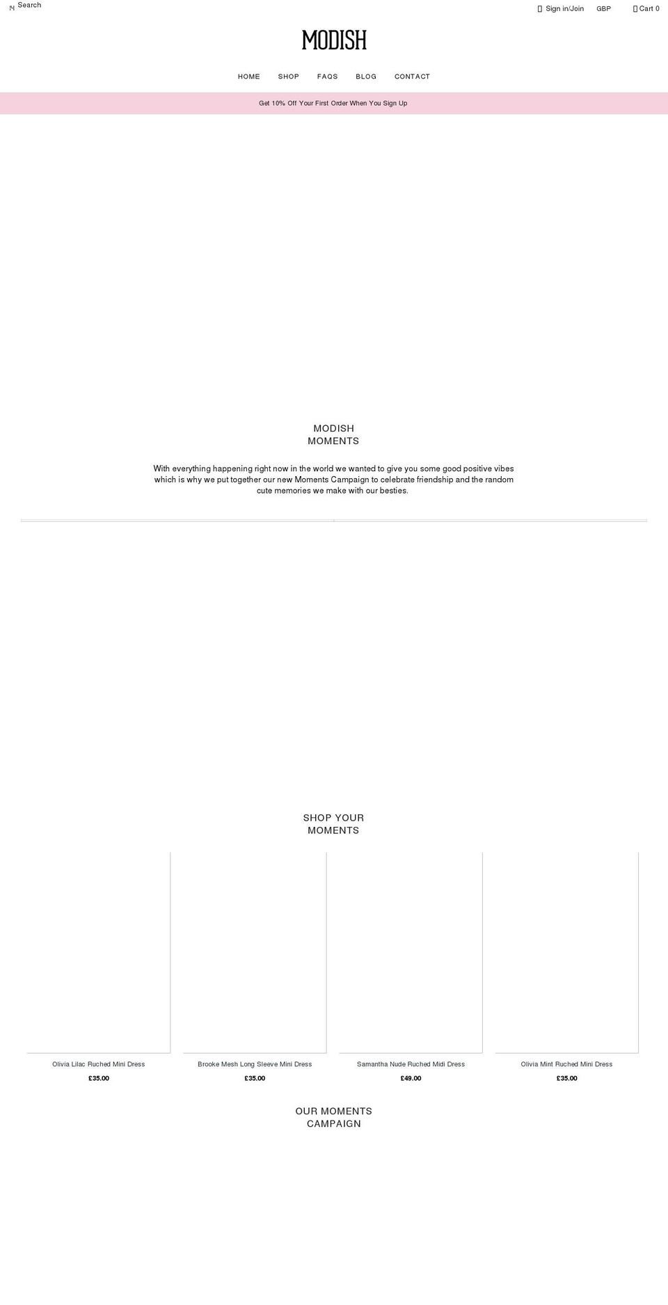 modishldn.com shopify website screenshot