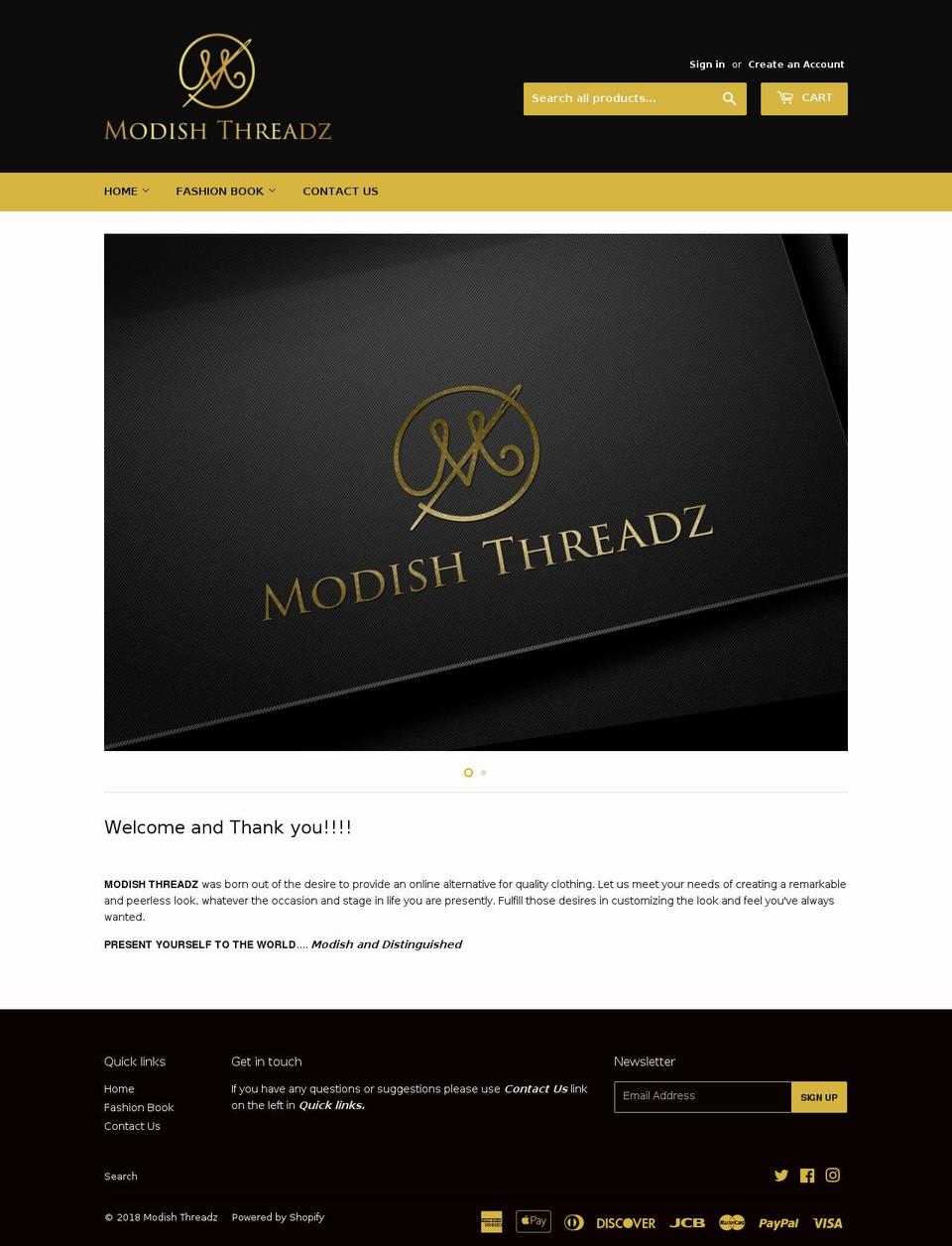 modishnecessitiesky.com — Shopify storefront screenshot