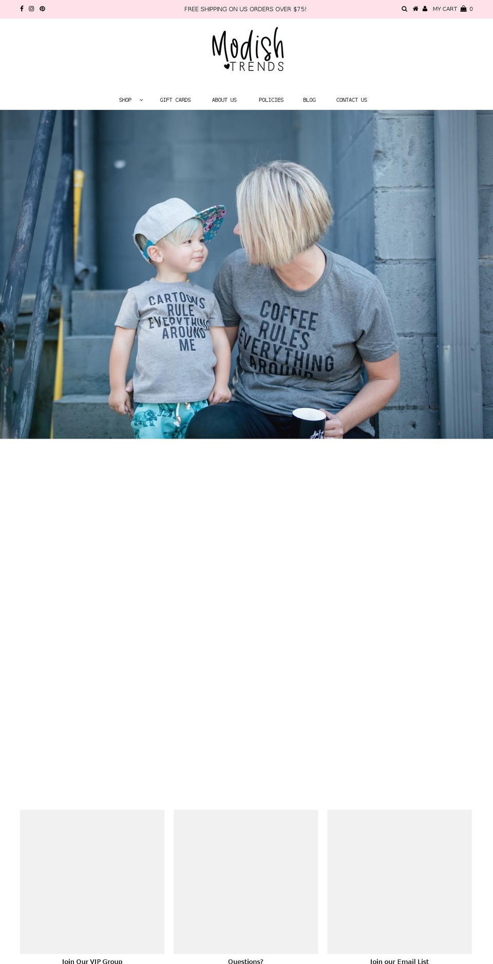 modishtrendsshop.com shopify website screenshot