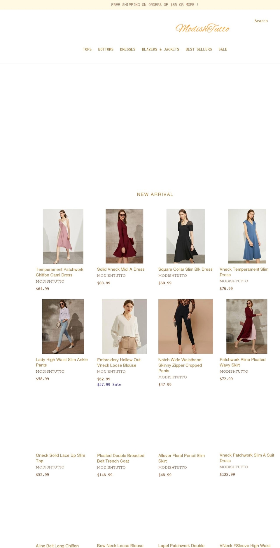 modishtutto.com shopify website screenshot