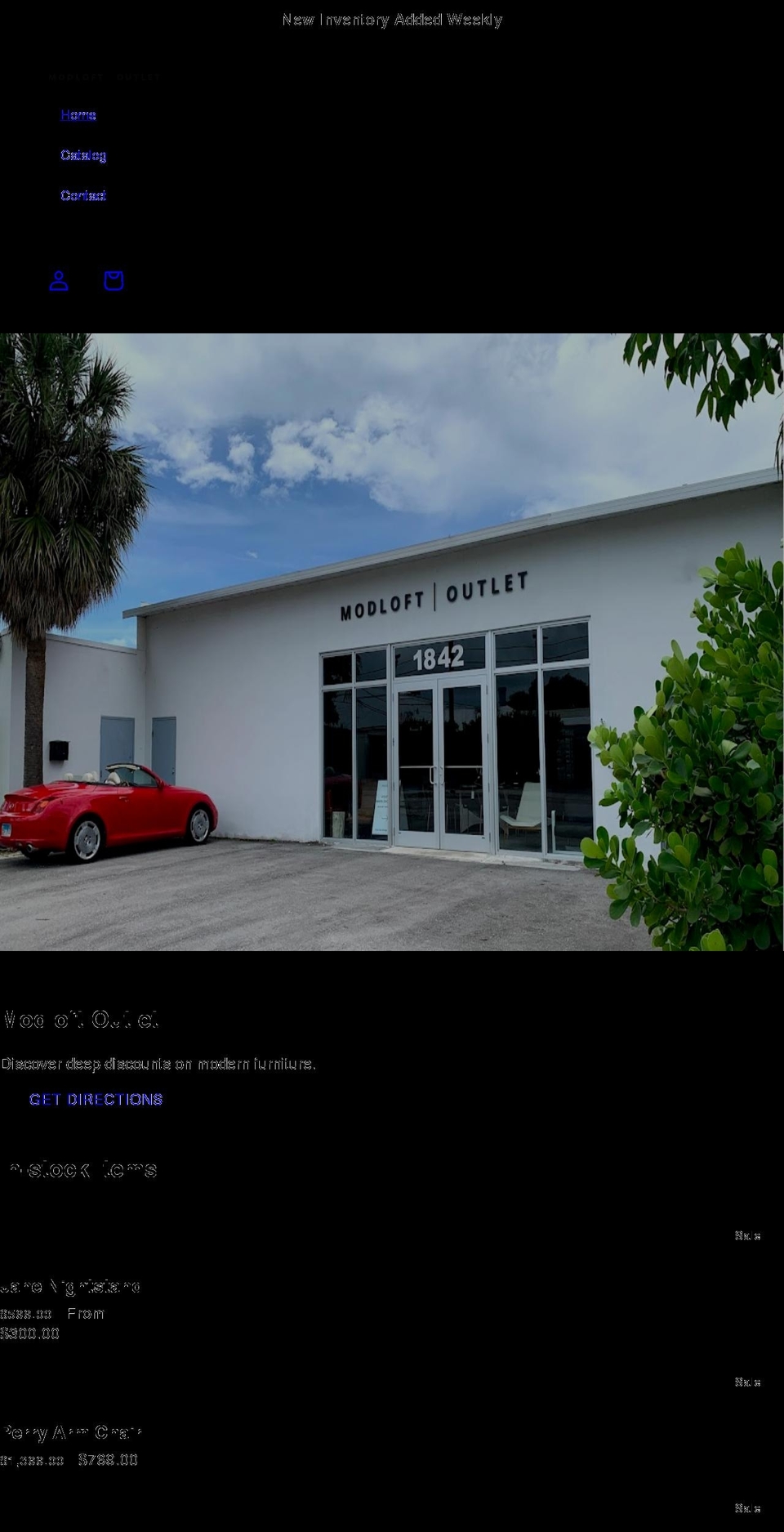 modloftoutlet.com shopify website screenshot