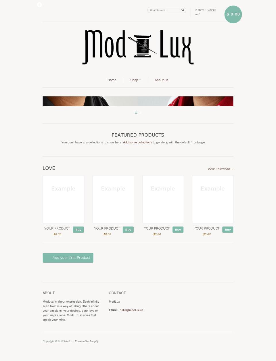 modlux.us shopify website screenshot