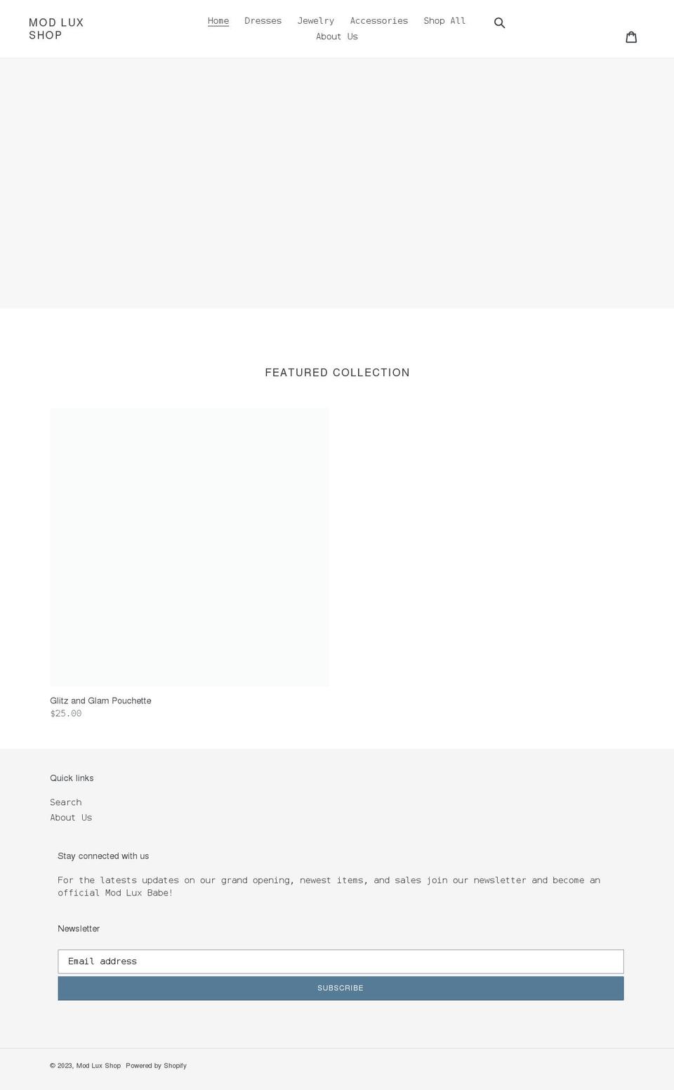 modluxshop.com shopify website screenshot