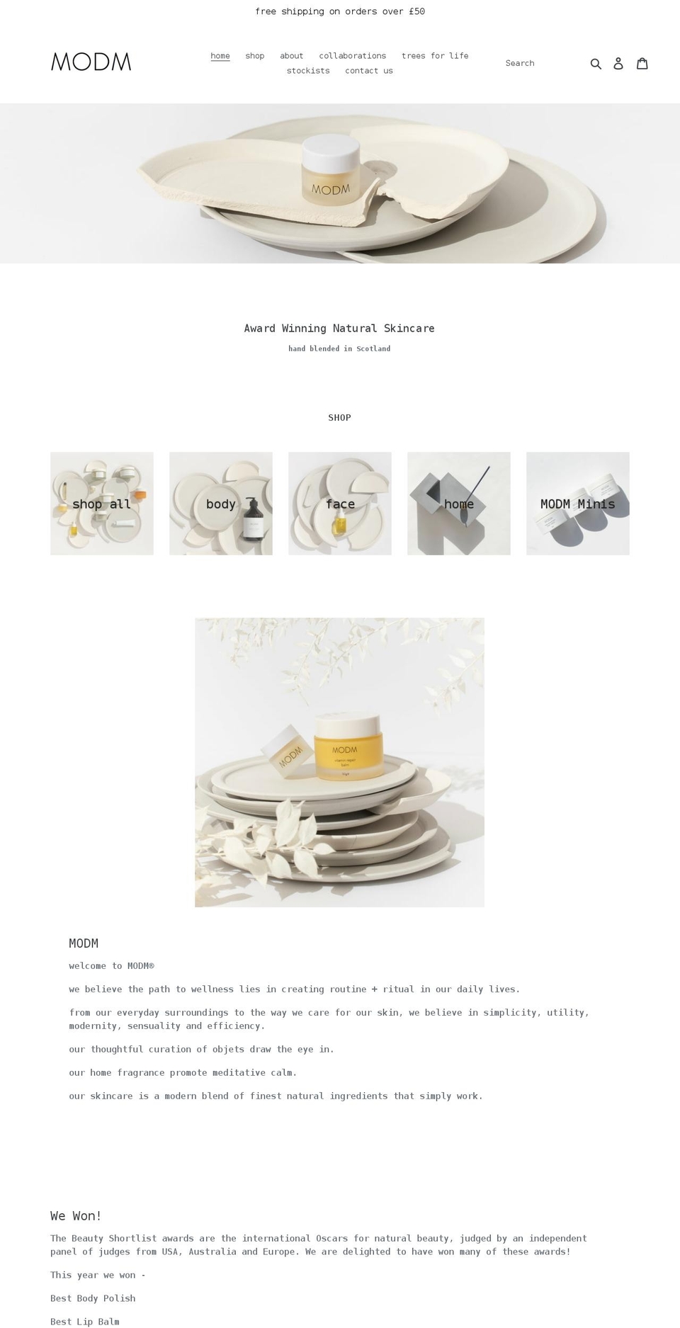 modm.co.uk shopify website screenshot