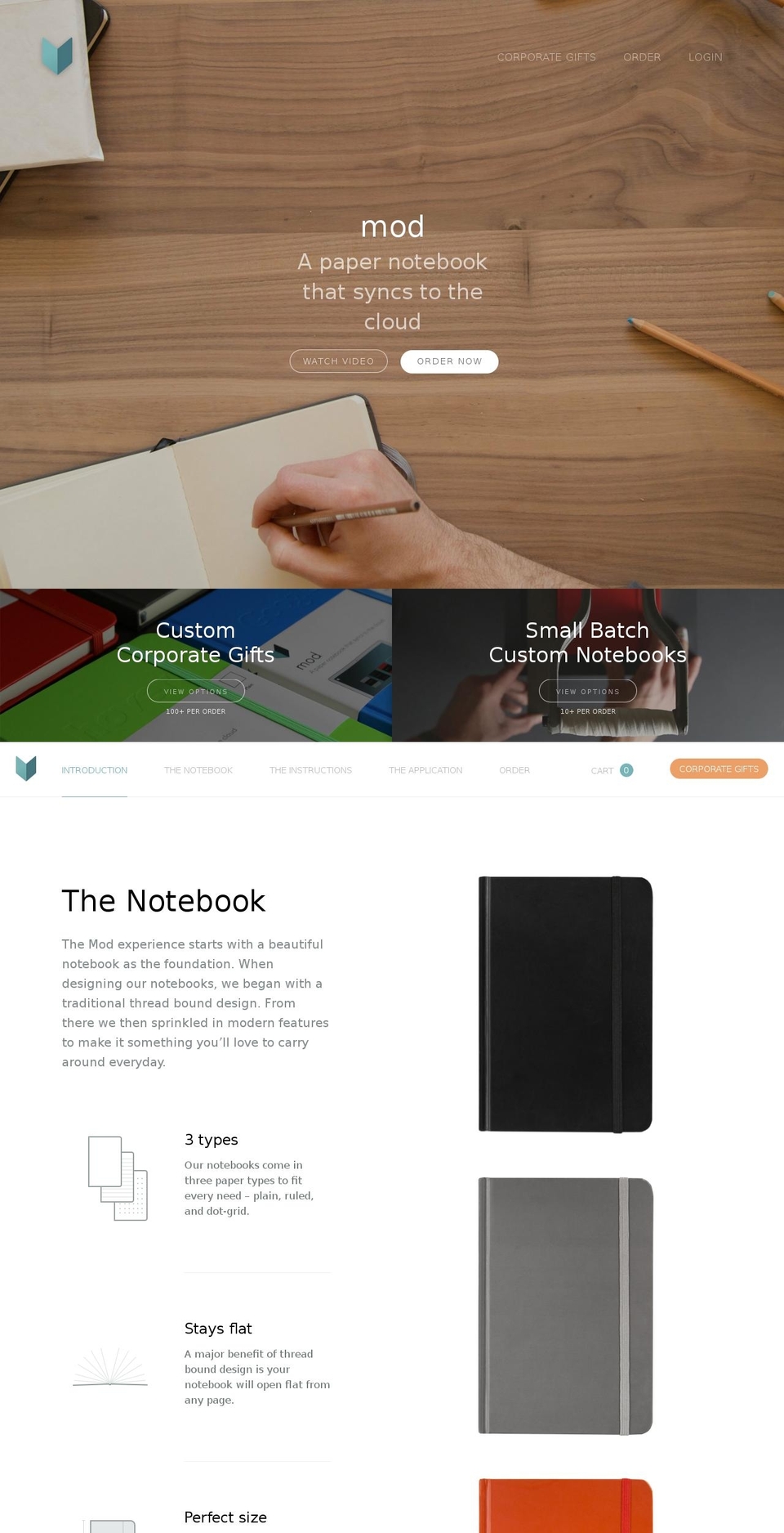 modnotebooks.com shopify website screenshot