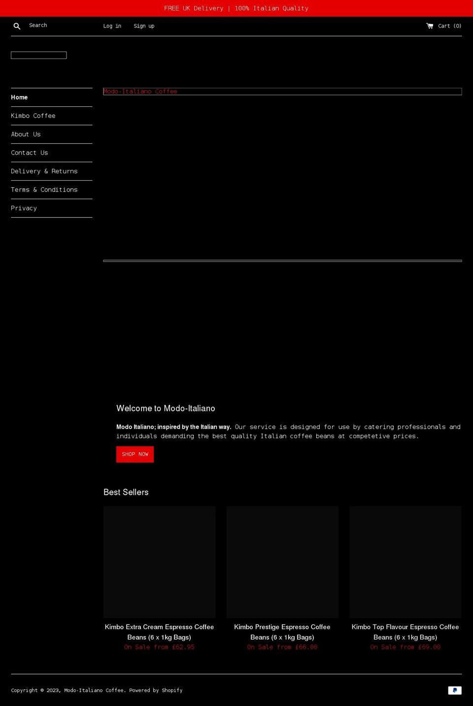 modo-italiano.com shopify website screenshot