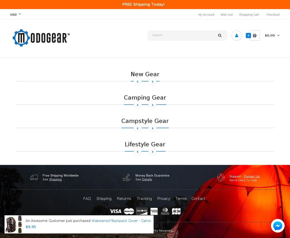 modogear.com — Shopify storefront screenshot