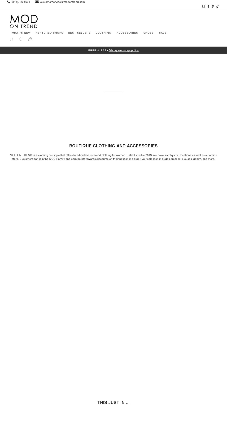 modontrend.com shopify website screenshot