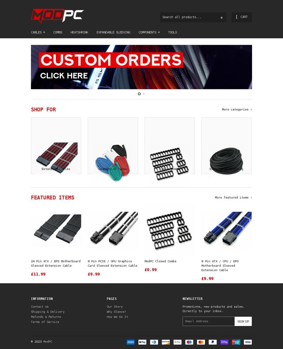 modpc.co.uk shopify website screenshot