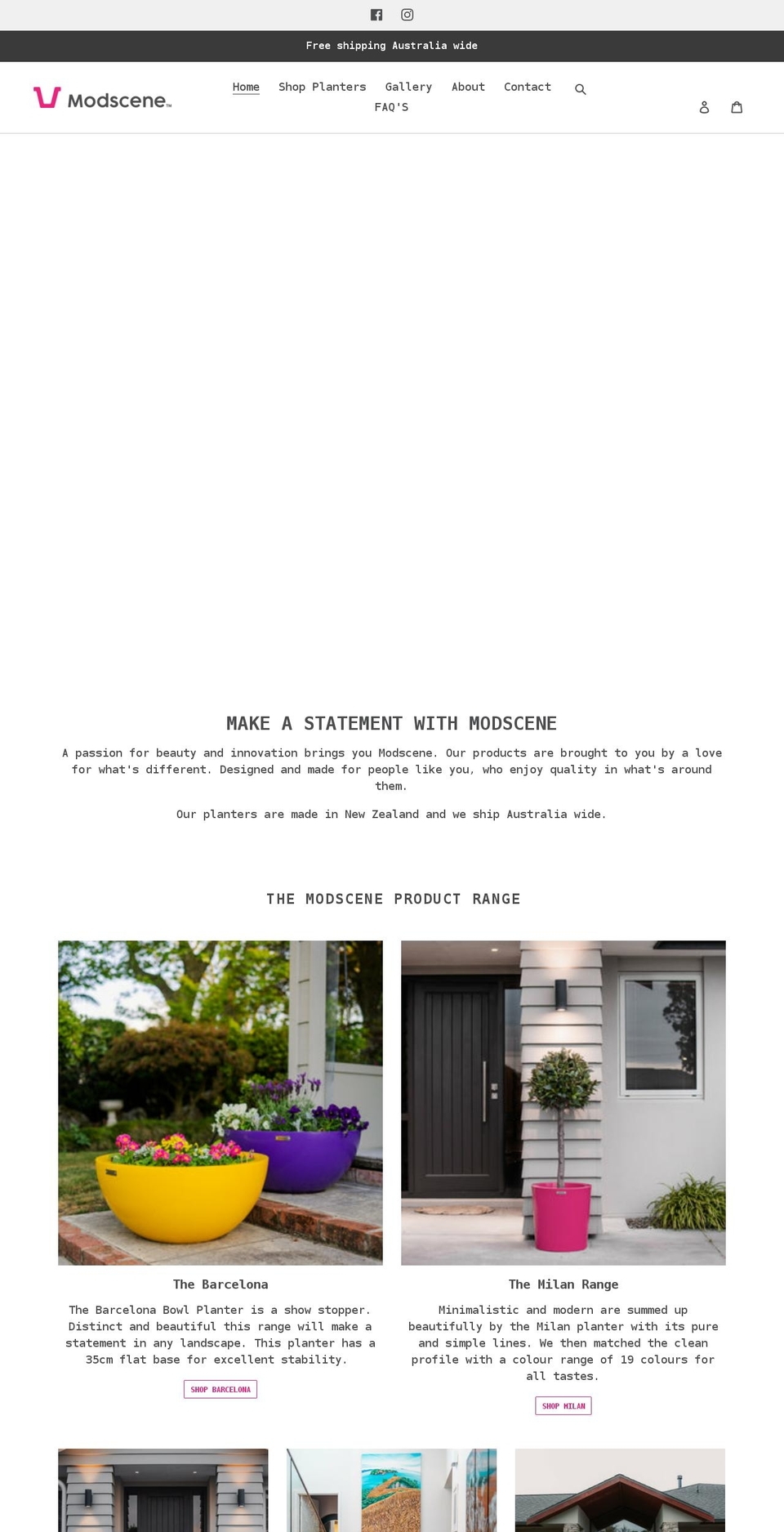 modscene.com.au shopify website screenshot