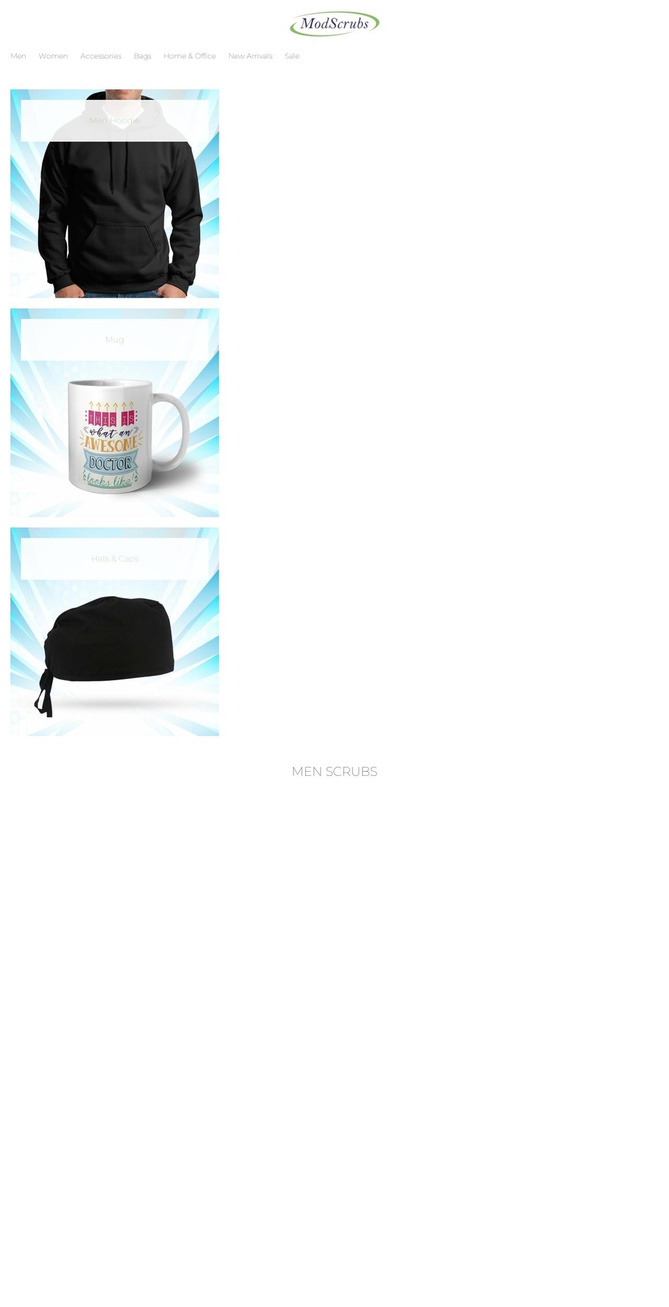 modscrubs.com shopify website screenshot