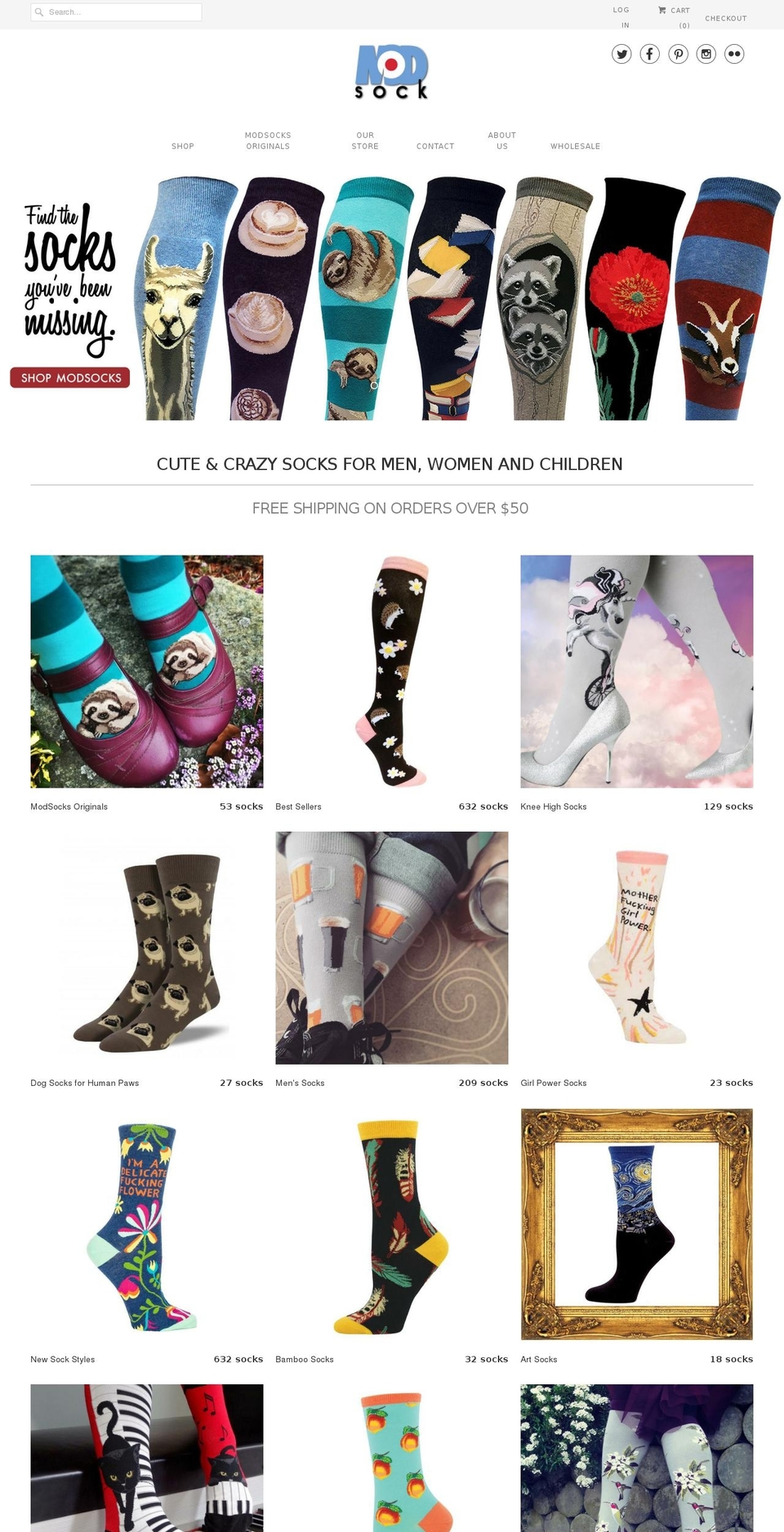 modsock.com shopify website screenshot