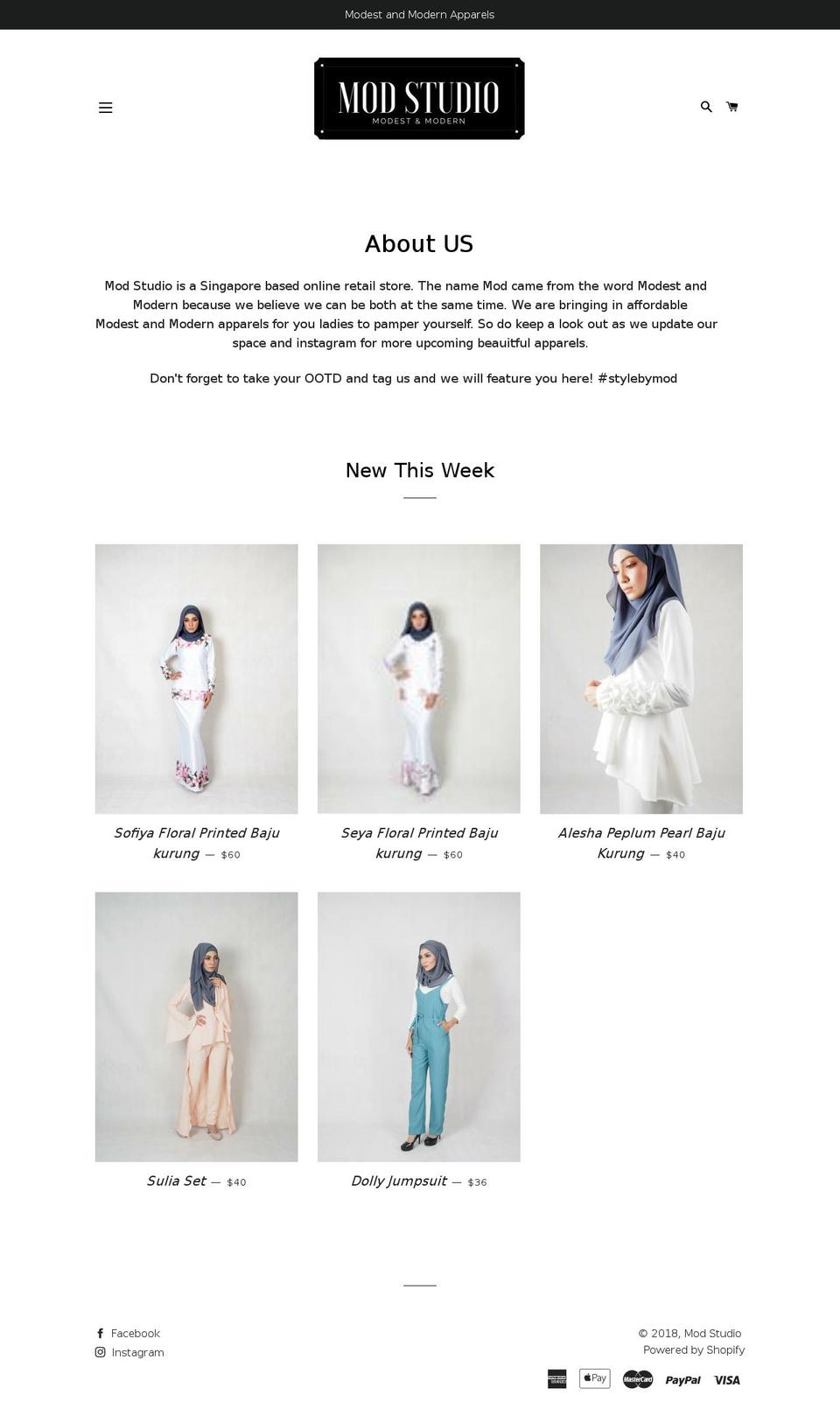 modstudiosg.com — Shopify storefront screenshot