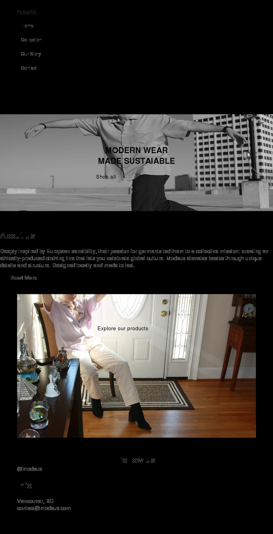 modsus.com shopify website screenshot