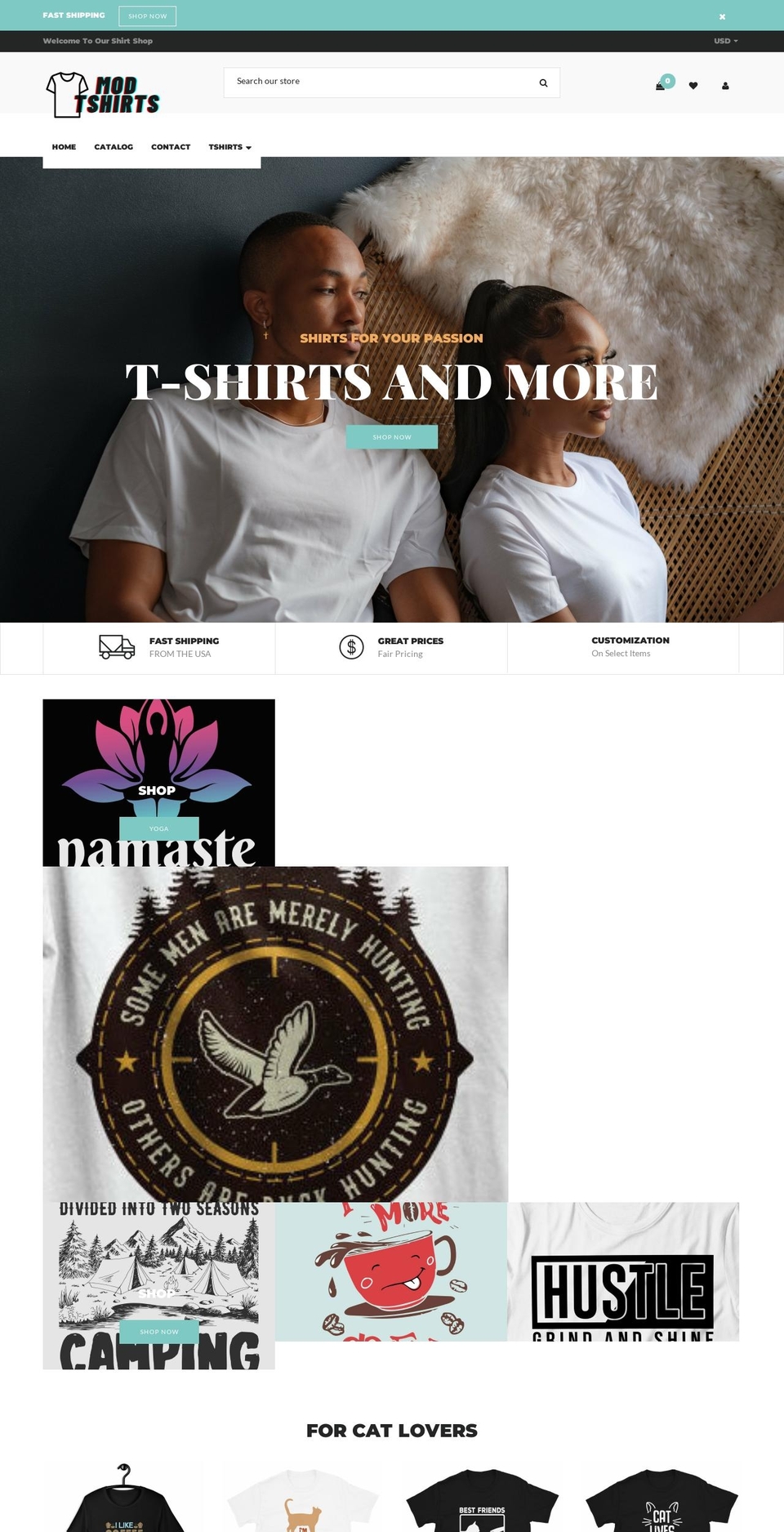 Brilliant Shopify theme site example modtshirts.com