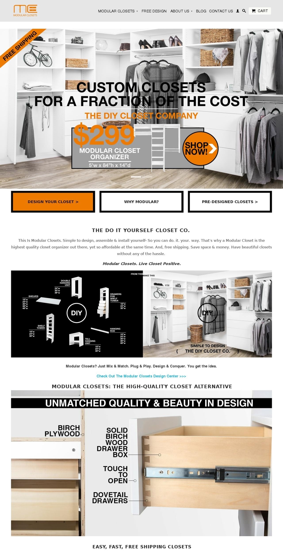Modular Shopify theme site example modular-closets.myshopify.com