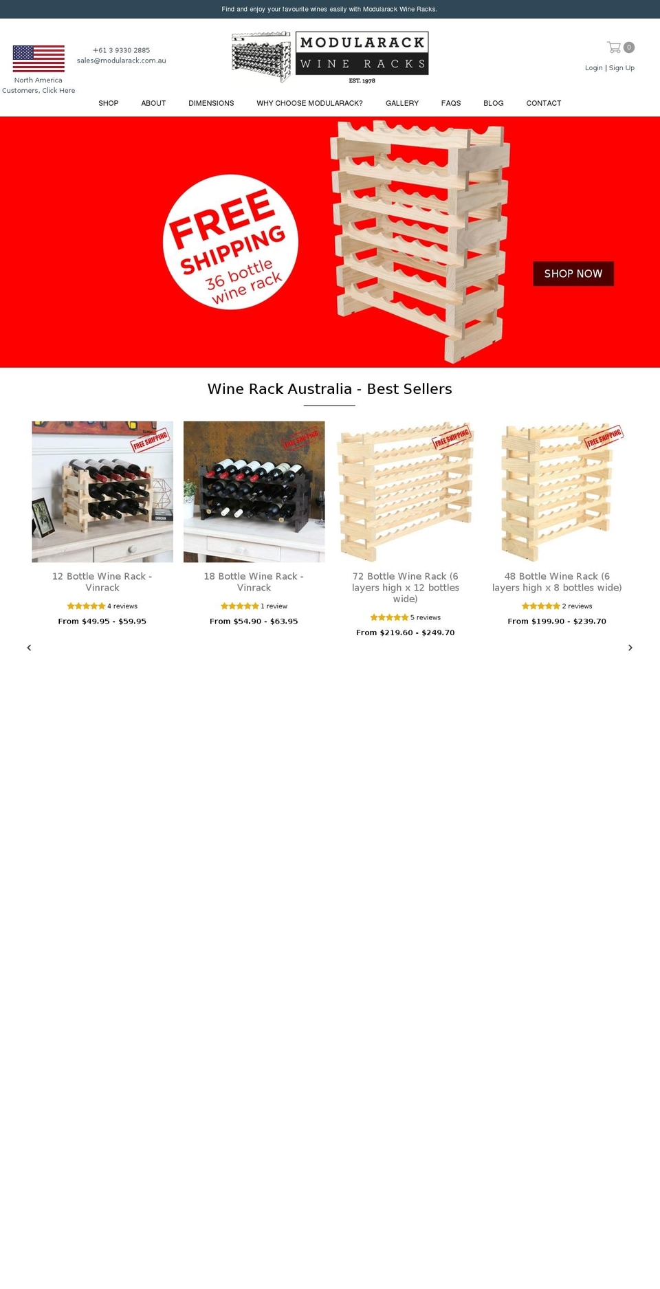 modularack.com.au shopify website screenshot