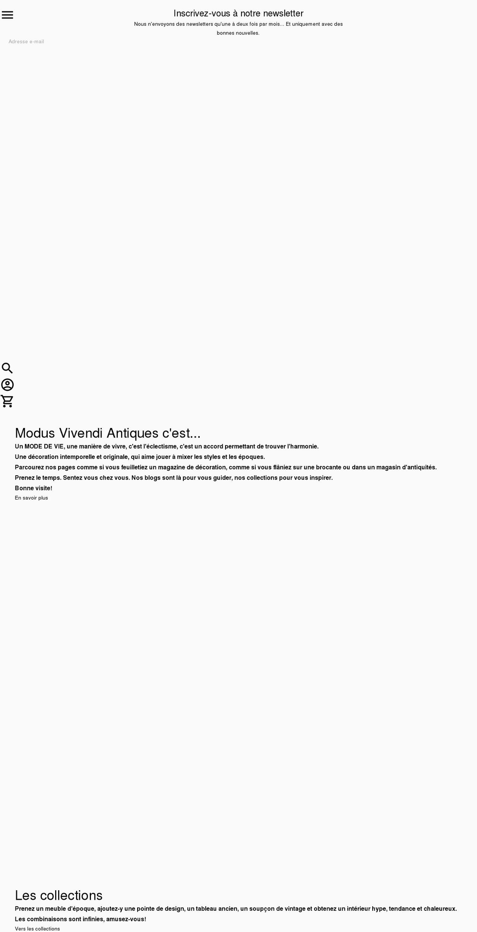 modusvivendiantiques.com — Shopify storefront screenshot