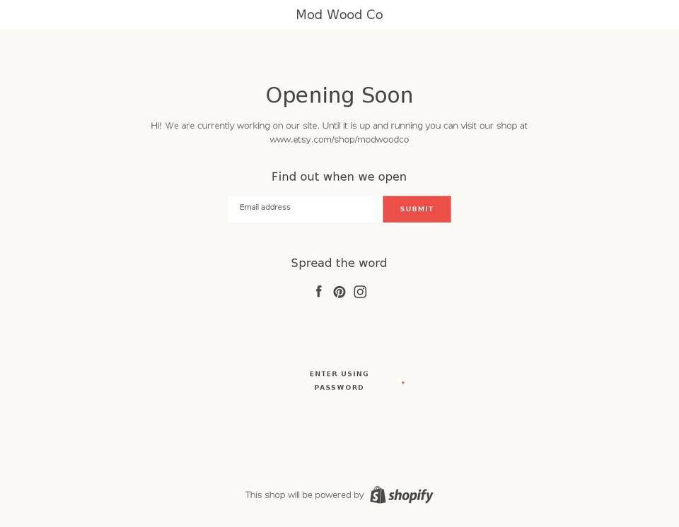 modwoodco.com shopify website screenshot