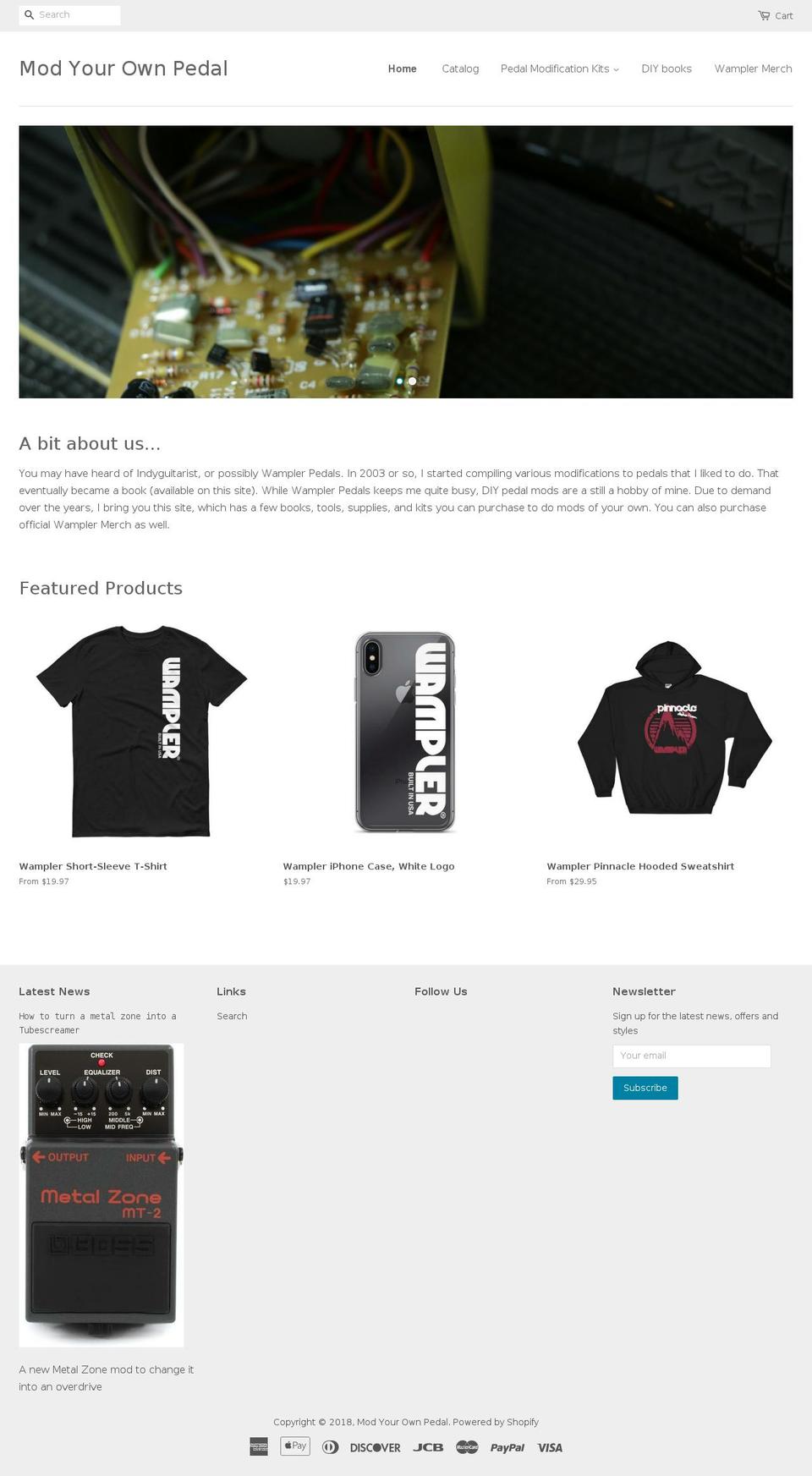 modyourownpedal.com — Shopify storefront screenshot