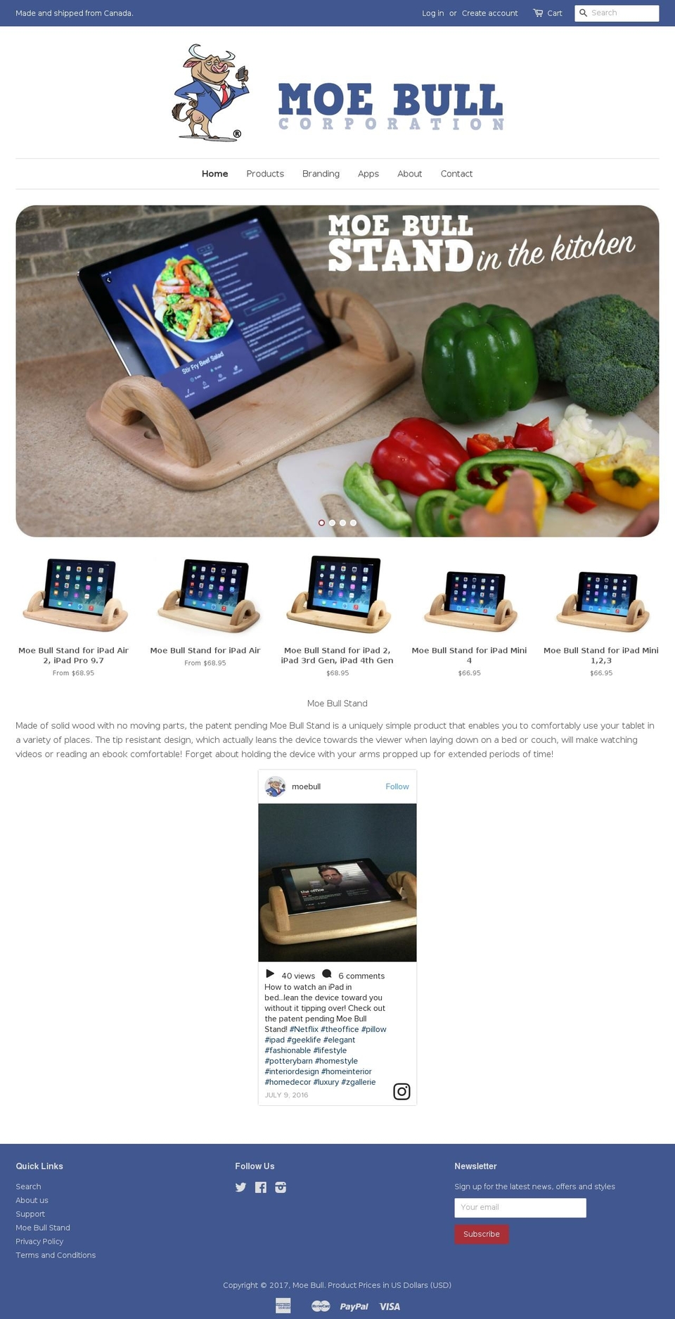 moebullapps.com shopify website screenshot