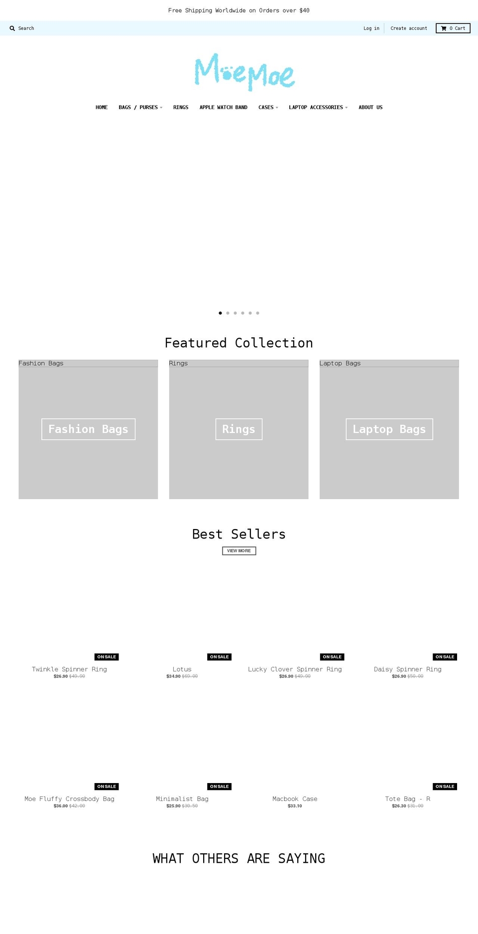 moemoeselection.com shopify website screenshot