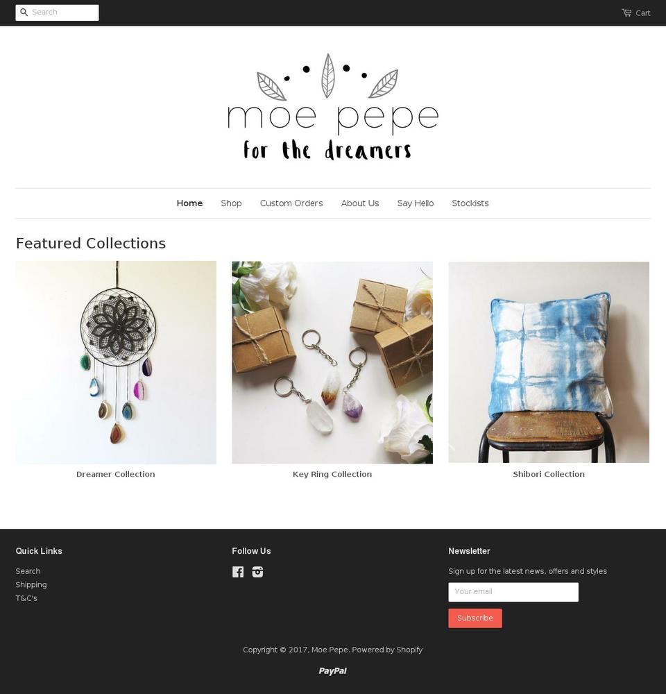 moepepe.com shopify website screenshot