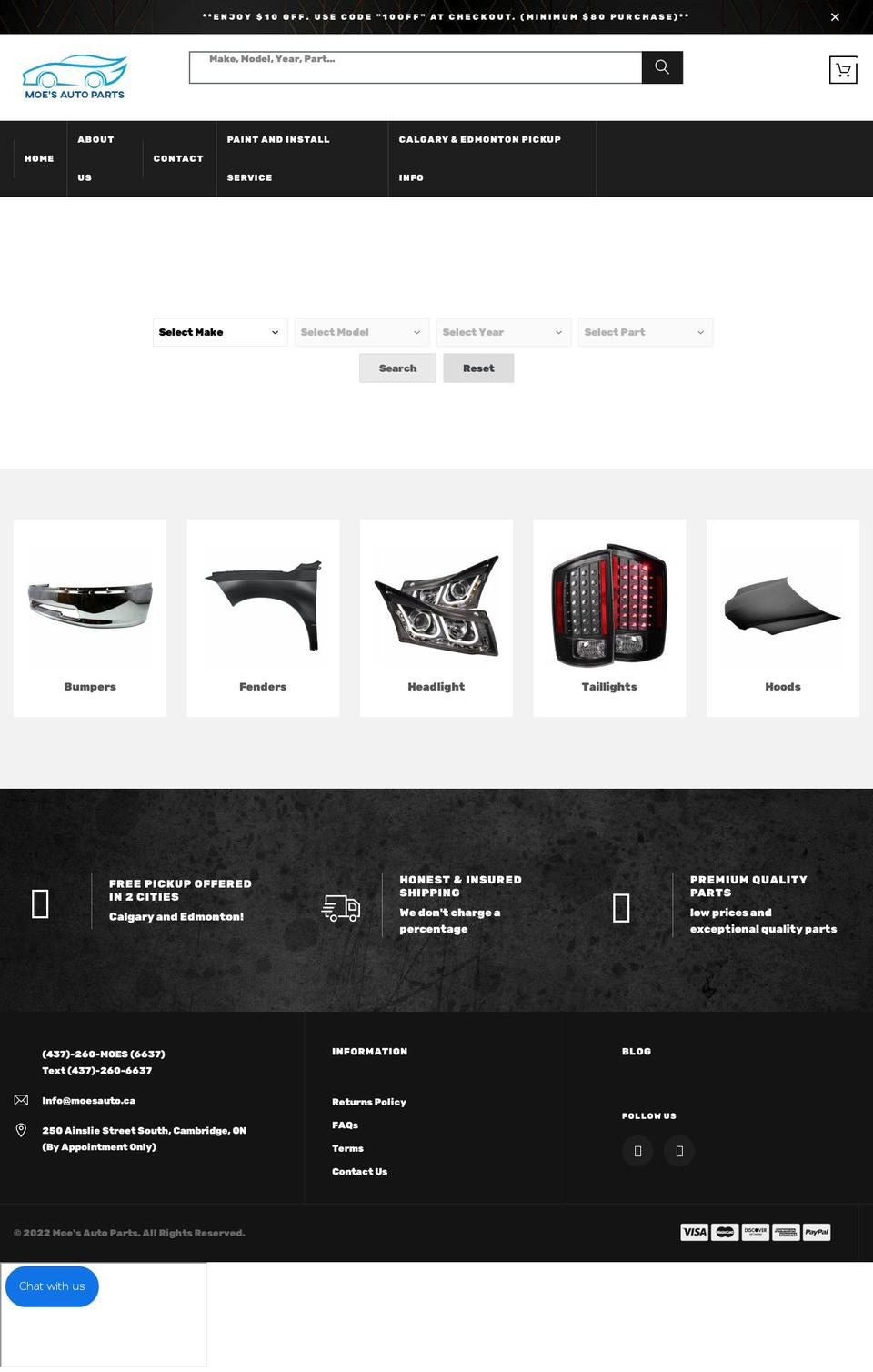 Spares Shopify theme site example moesauto.ca