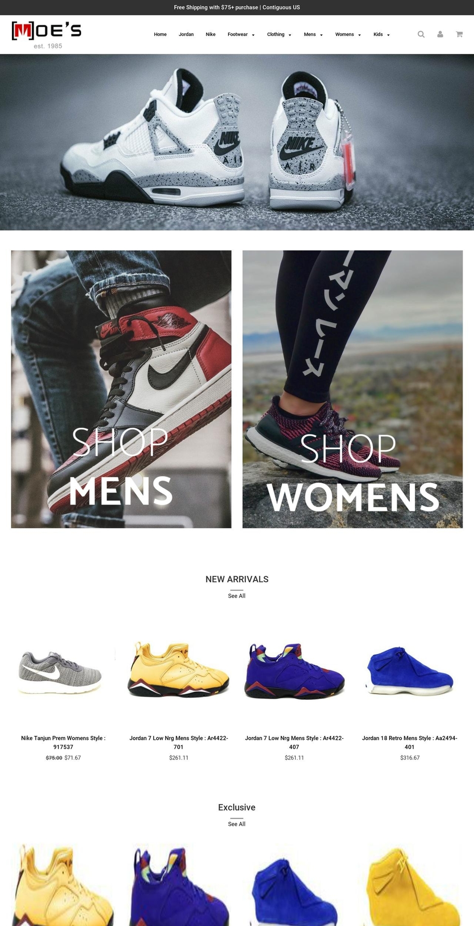 moessneakerspot.com shopify website screenshot