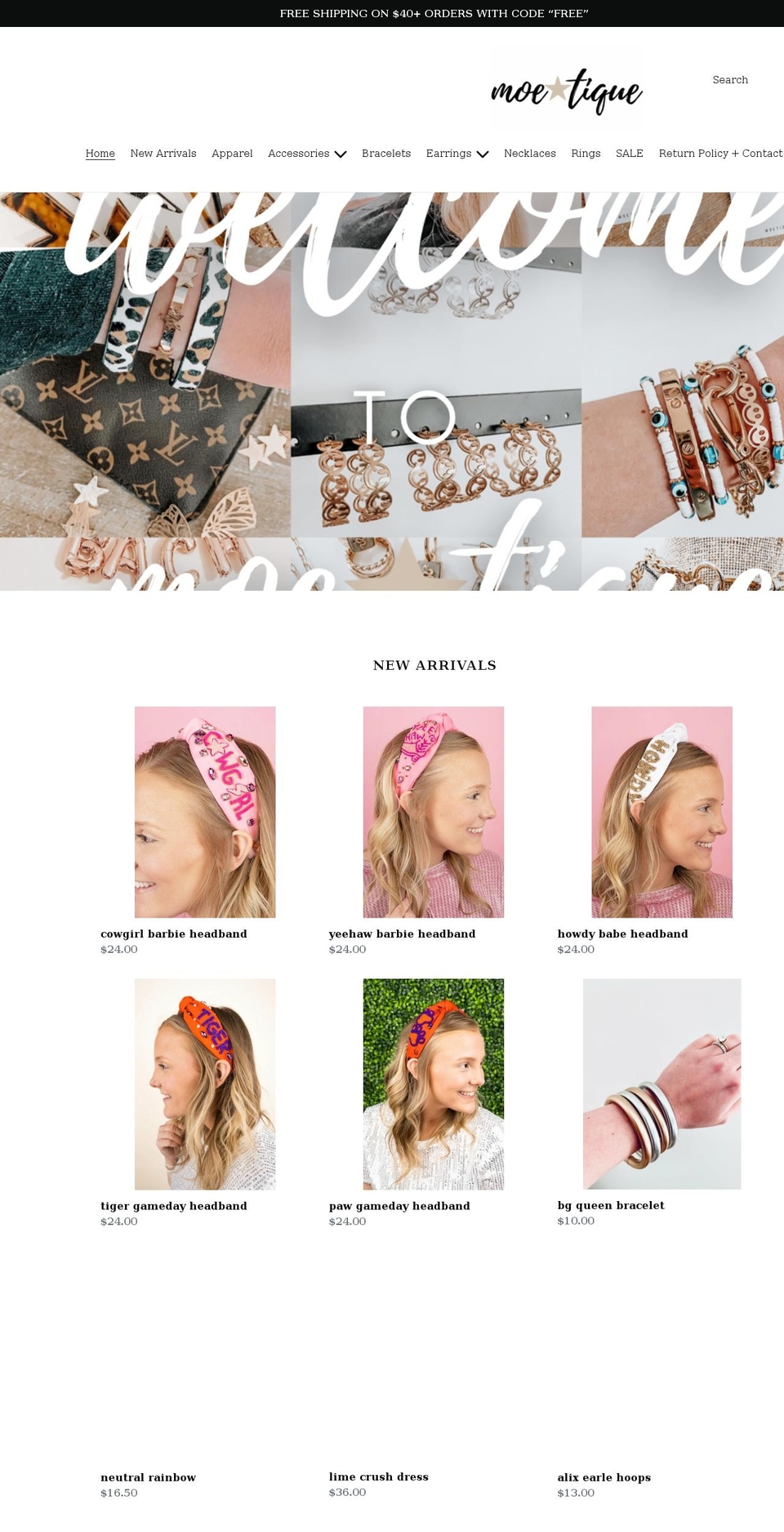 moetique.com shopify website screenshot