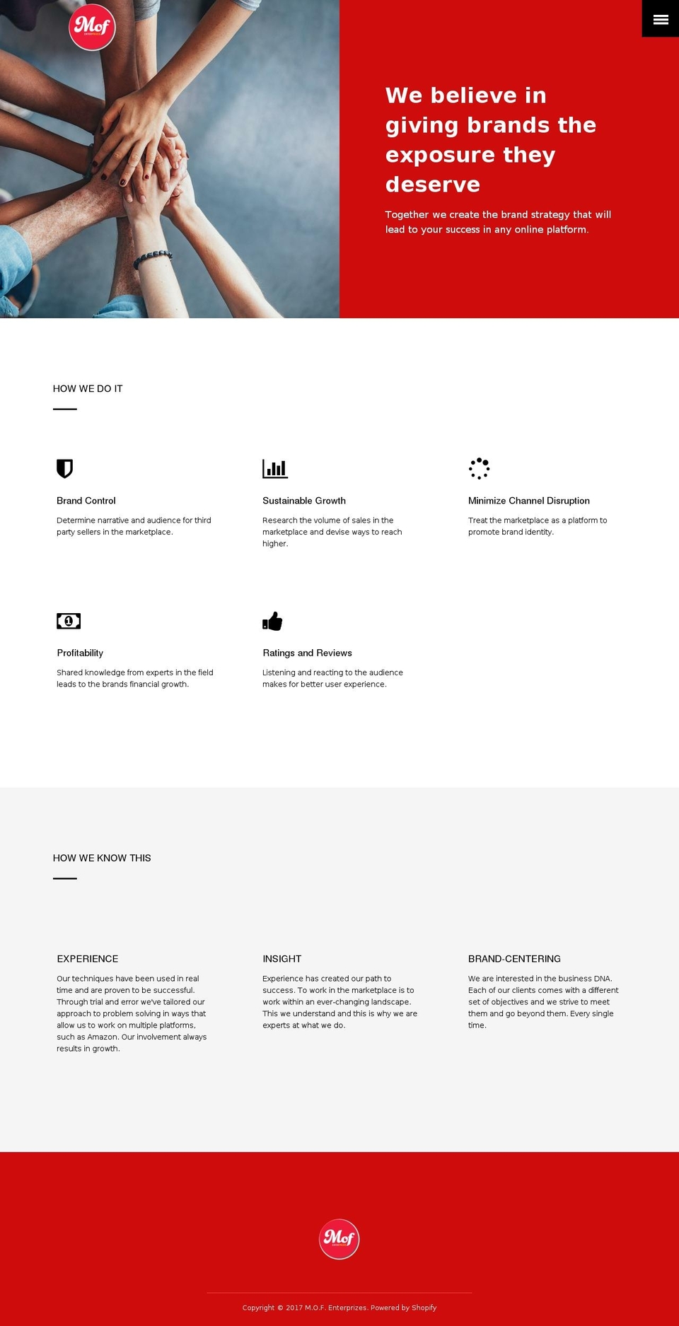 mofenterprizes.com shopify website screenshot