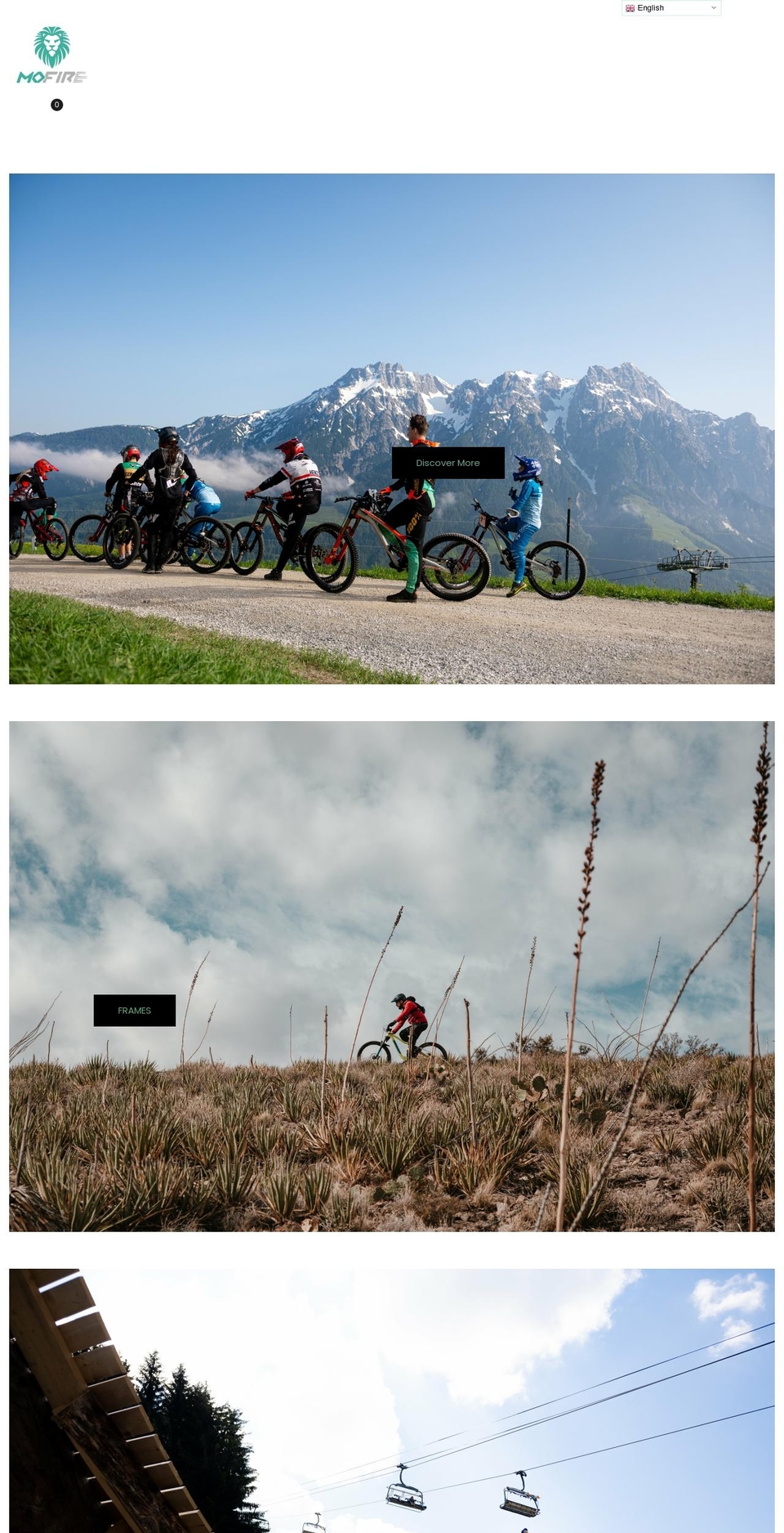 E-bike home Shopify theme site example mofirebikes.com