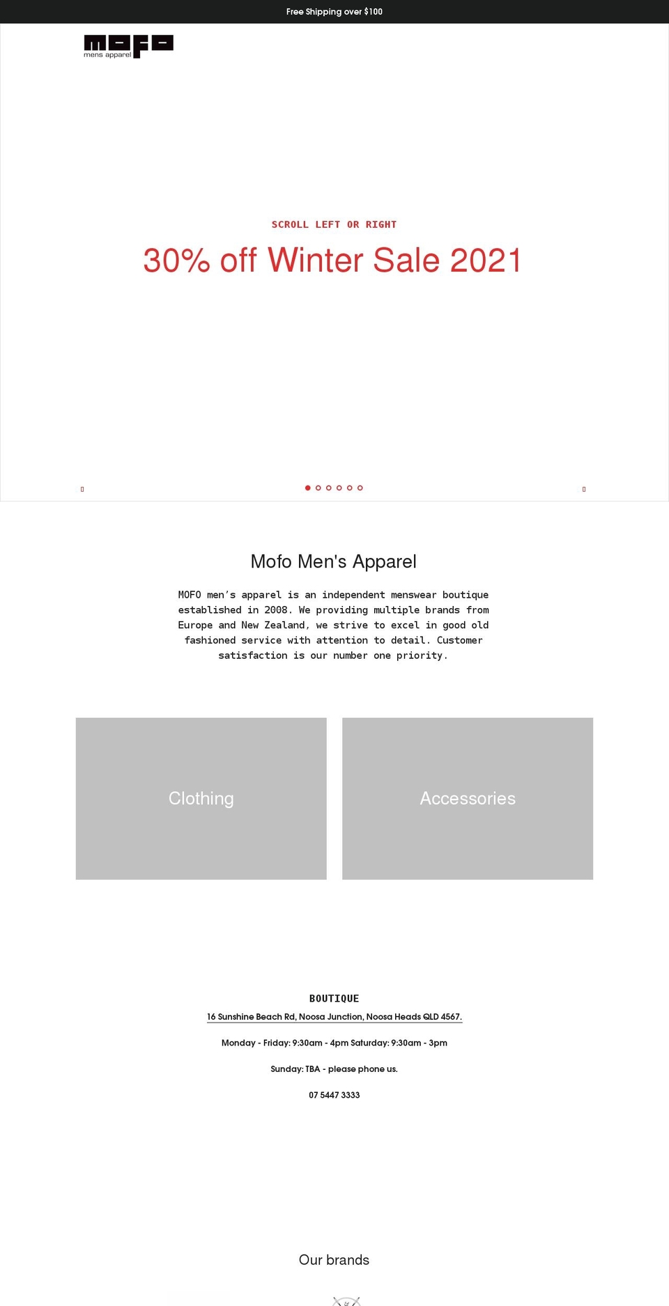 mofomensapparel.com shopify website screenshot