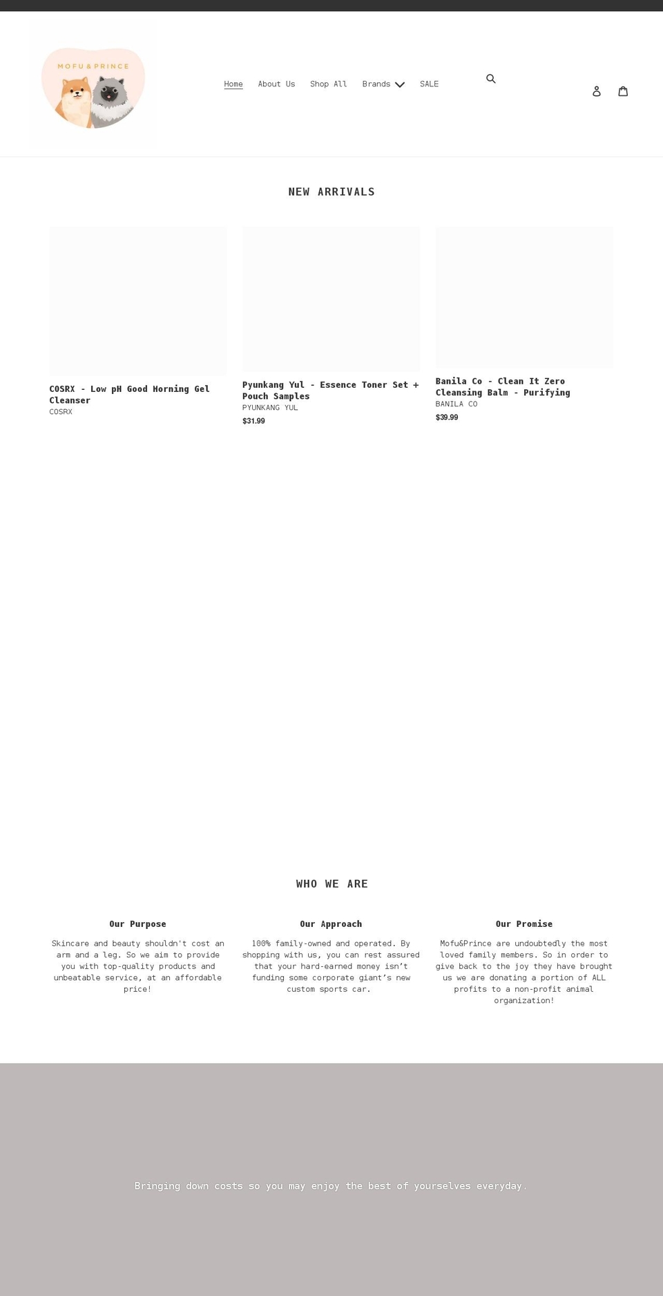 mofuandprince.com shopify website screenshot