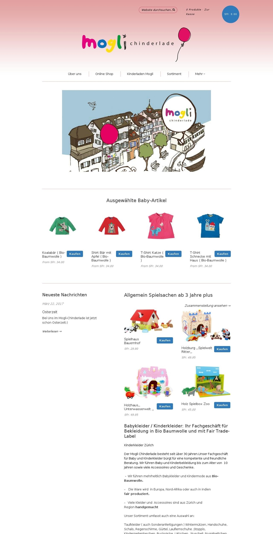 mogli-chinderlade.ch shopify website screenshot