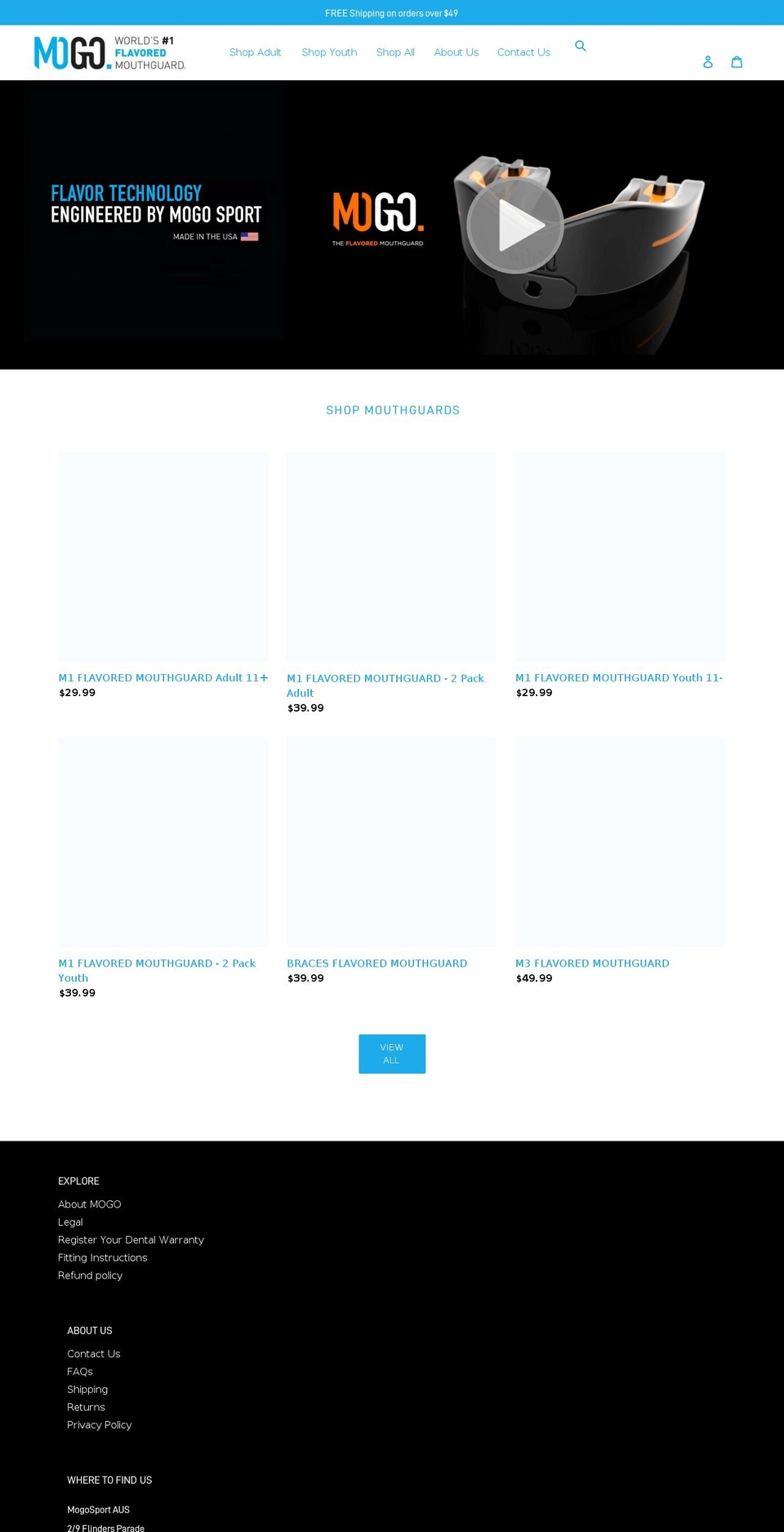 mogosport.com.au shopify website screenshot