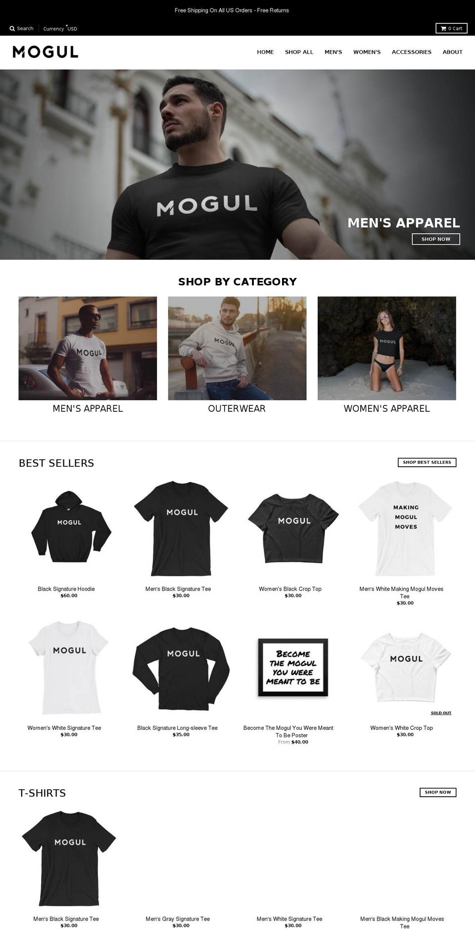 mogulclothingco.com shopify website screenshot
