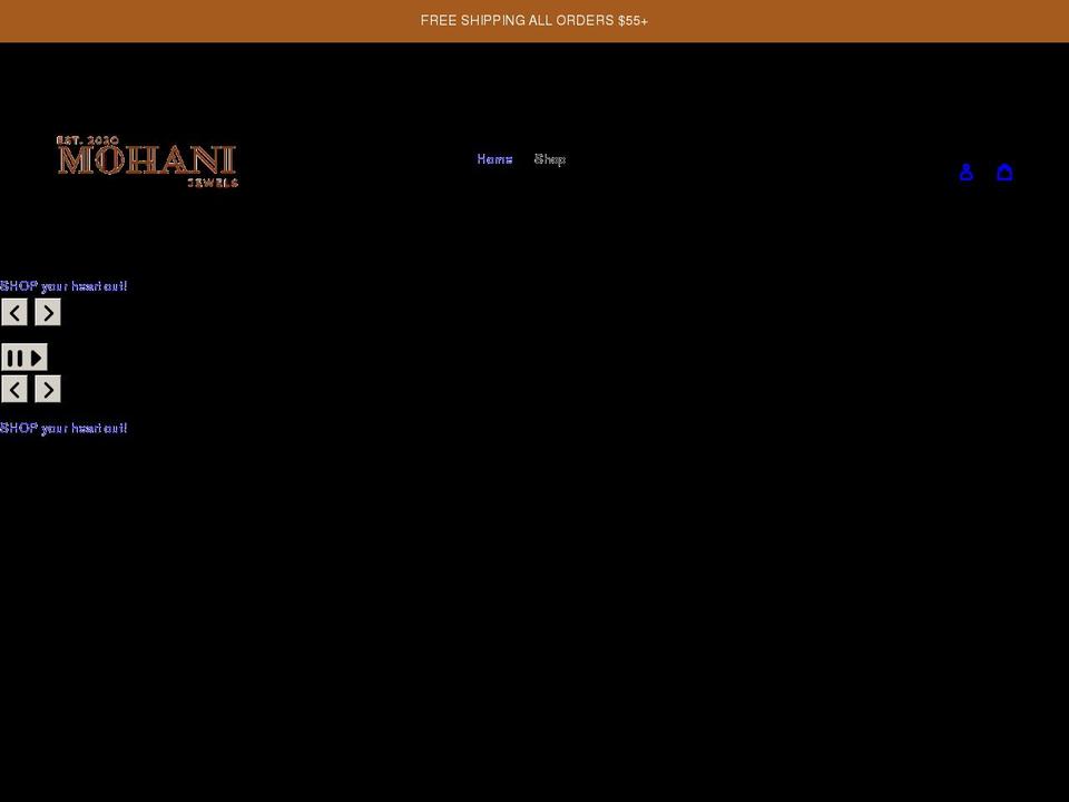 mohanijewels.com shopify website screenshot