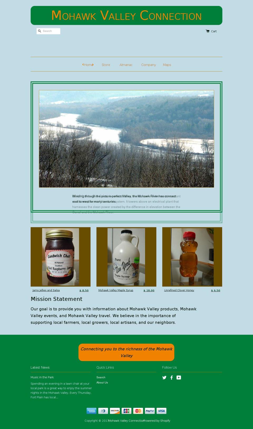mohawkvalleyconnection.com shopify website screenshot