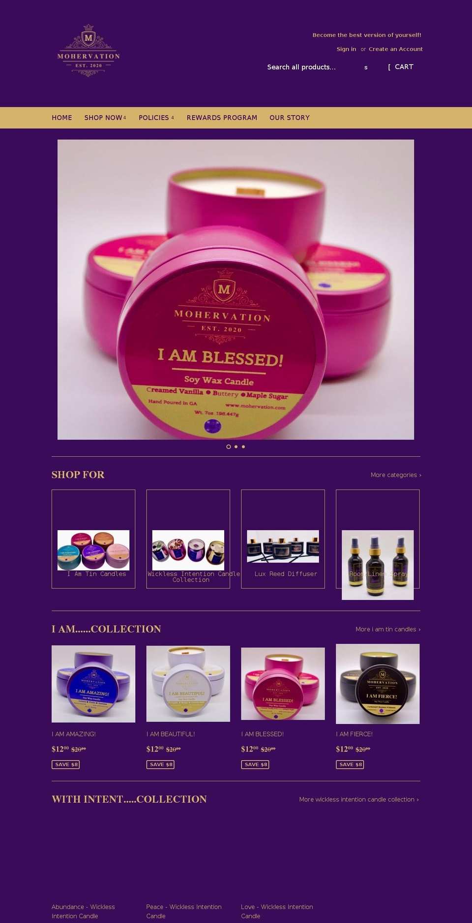 mohervation.com shopify website screenshot