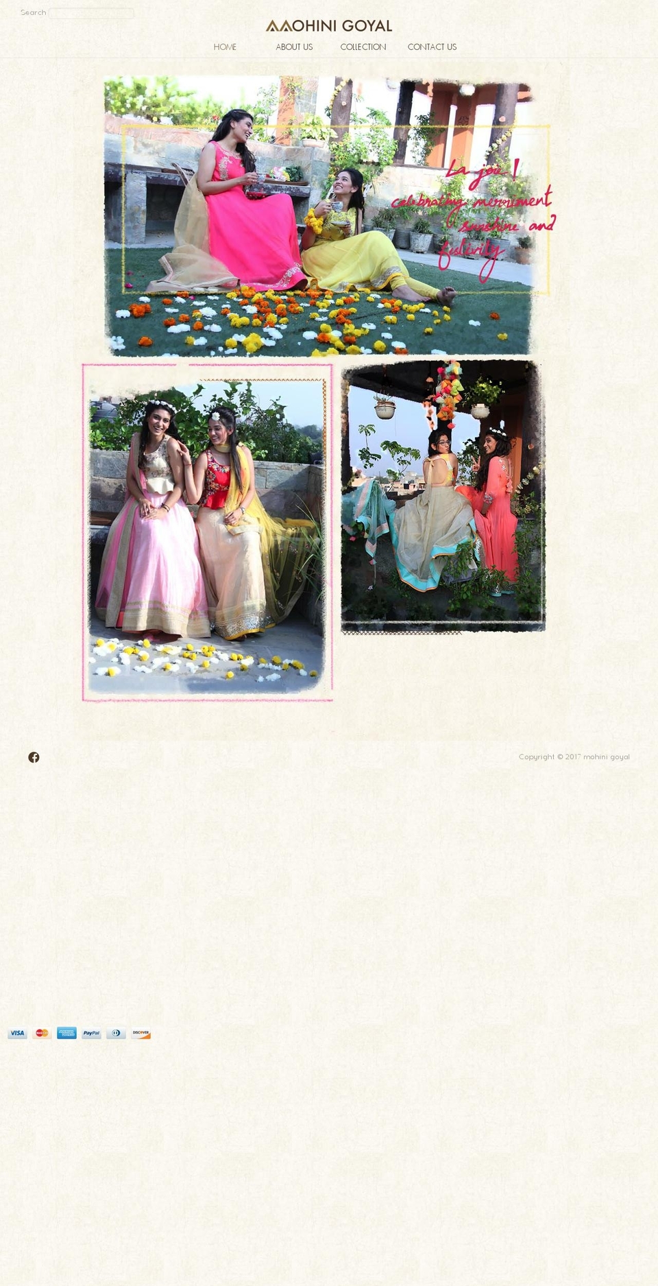 mohinigoyal.com shopify website screenshot