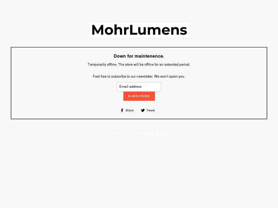 mohrlumens.com shopify website screenshot