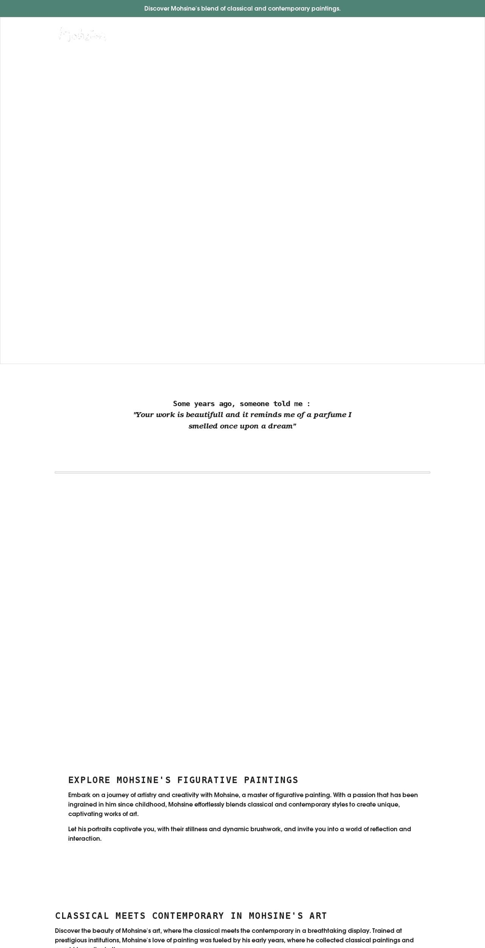 mohsine-artist.com shopify website screenshot