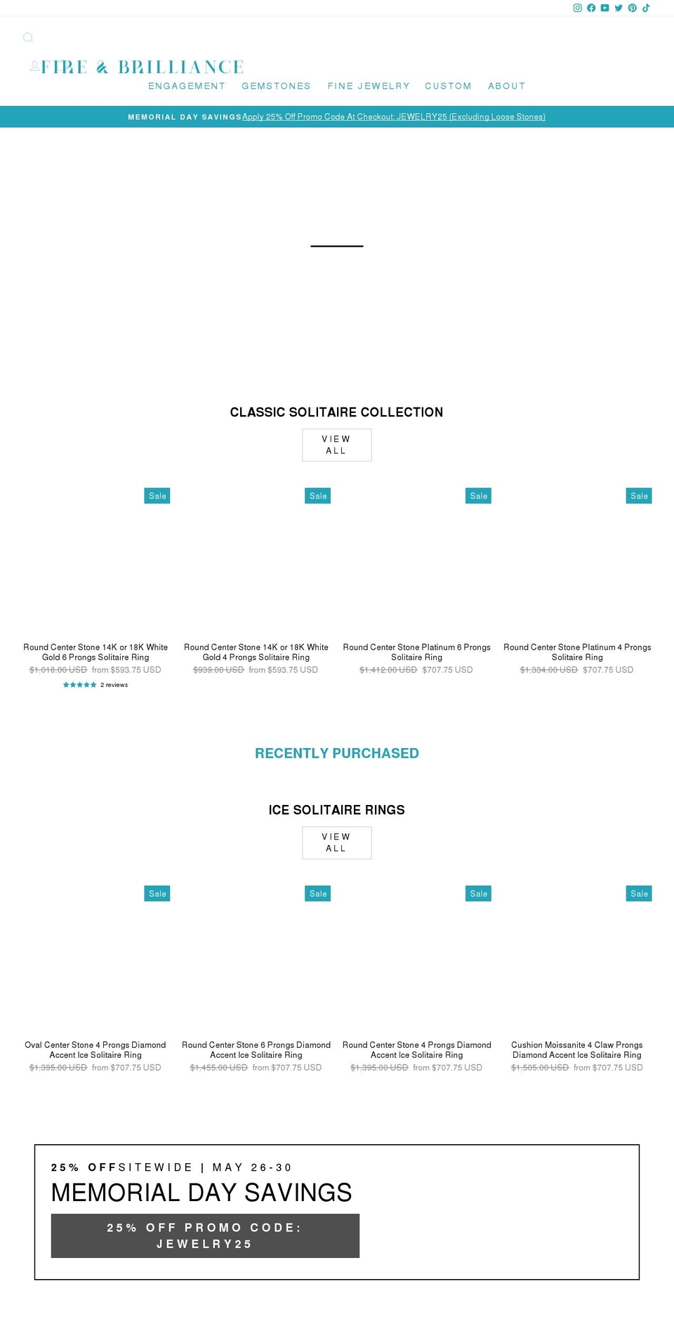 moissanitebrilliant.com — Shopify storefront screenshot